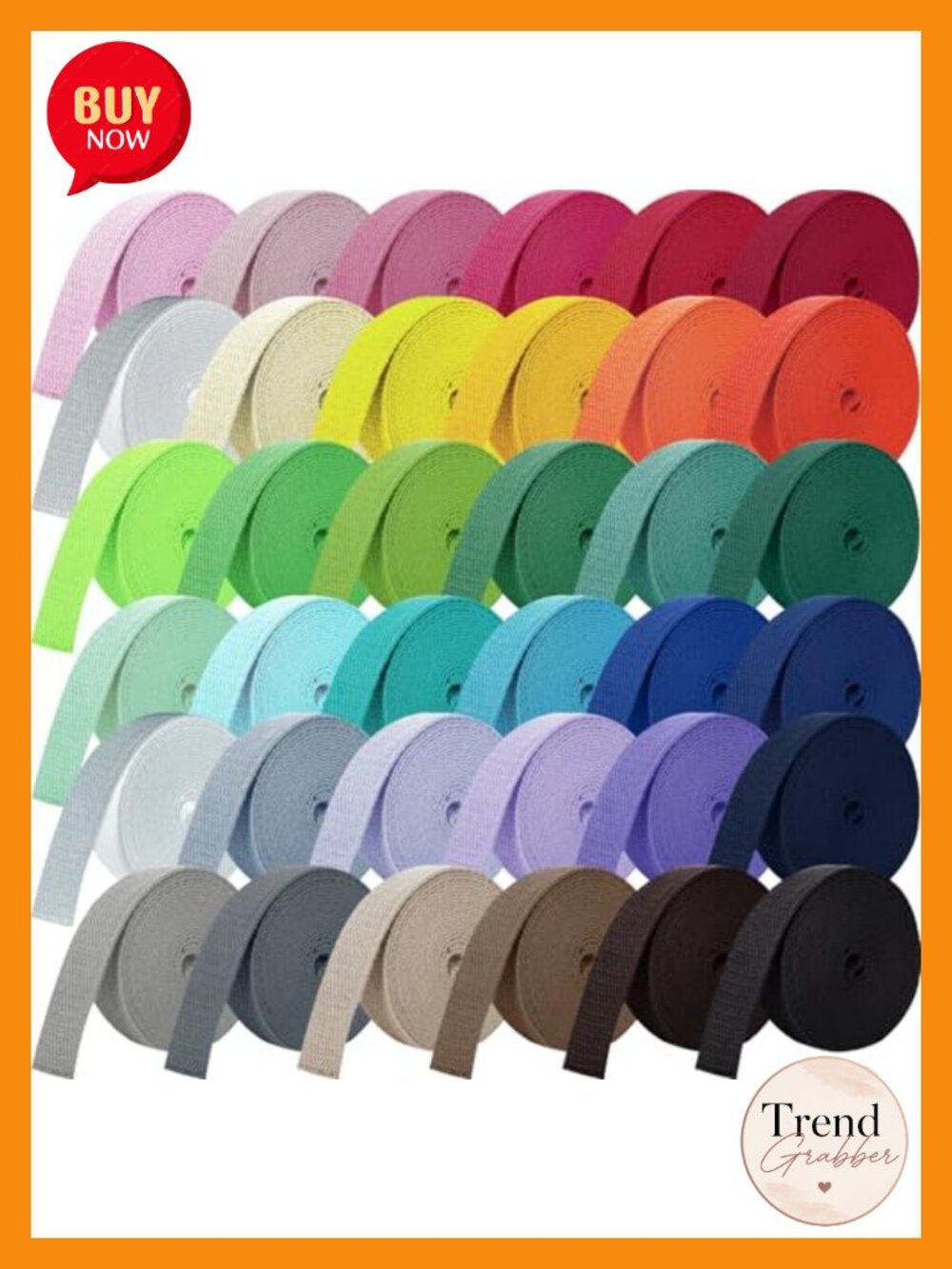 36 Rolls Cotton Webbing Straps 1 Inch Polyester Cotton Blend Bag Handles DIY